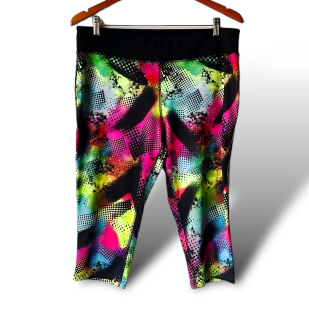 Hard Candy Sport Women's Plus Size 1X Multicolor Capri Leggings Activewear​